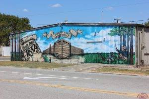 Mural across from Thomas Jefferson Chambers Home