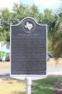 William B Travis History Marker located at Fort. Anahuac in Anahuac, Texas