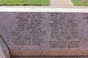 Names of some that died in the London School explosion of 1937, At the base of the New London School Explosion Memorial