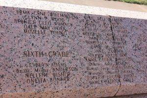 Base of the Memorial for the New London explosion of 1937, names of victims