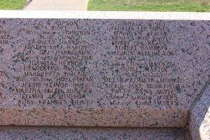 Names of some that died in the London School explosion of 1937, At the base of the New London School Explosion Memorial