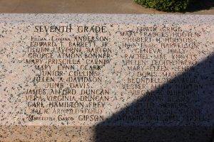 Base of the Memorial for the New London explosion of 1937, names of victims