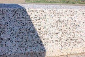 Some of 8th, 9th, and 10th graders that died in the London School explosion of 1937, At the base of the New London School Explosion Memorial